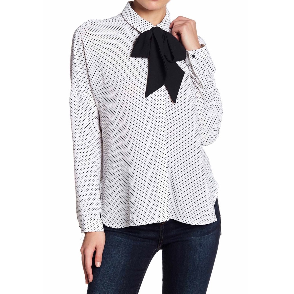 BLVD Tie-Neck blouse